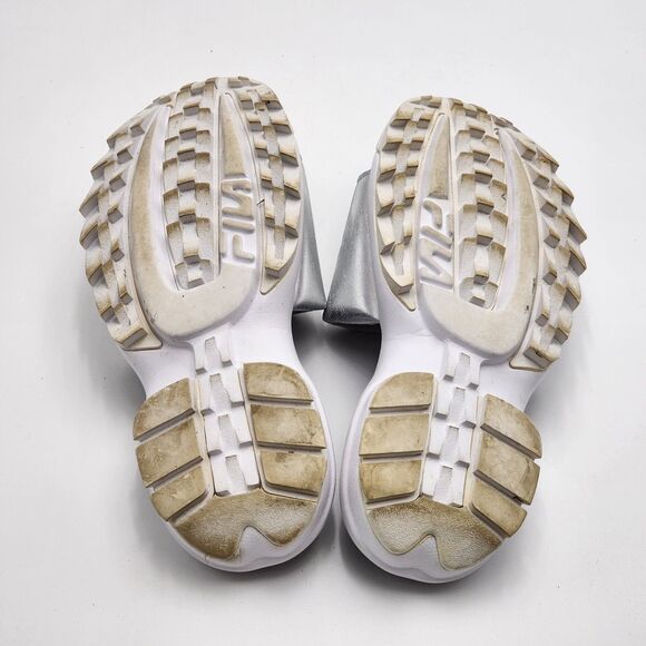 Fila Y2K RARE Creeper Waterproof Silver Slide Sandals Size 7 - Picture 7 of 10